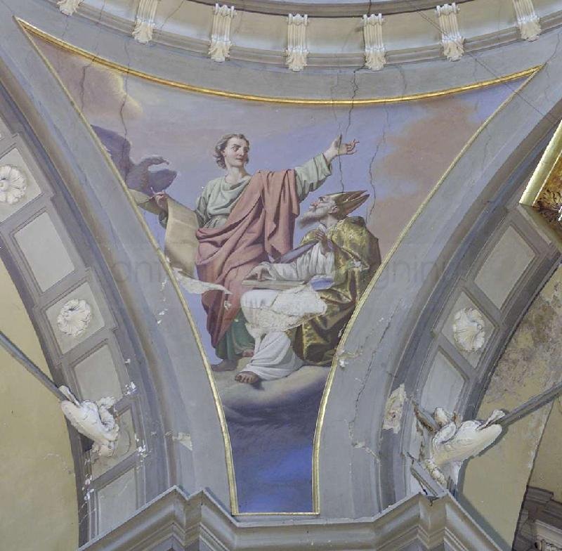San Giovanni e Sant'Ambrogio - 1862 - affresco - Chiesa di San Biagio - Caprino (BG)
